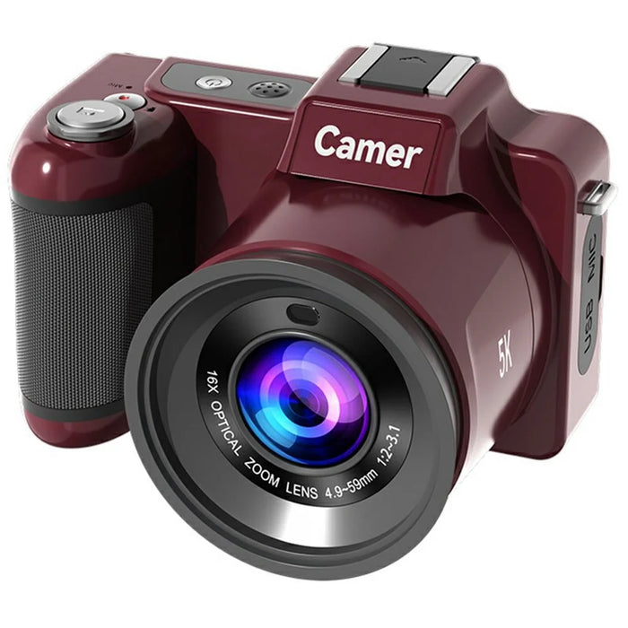 M29 2.8 inch 5K Digital Camera 16X Zoom Anti-Shake Video Camera AF Auto Focus for Beginners - Red - 1