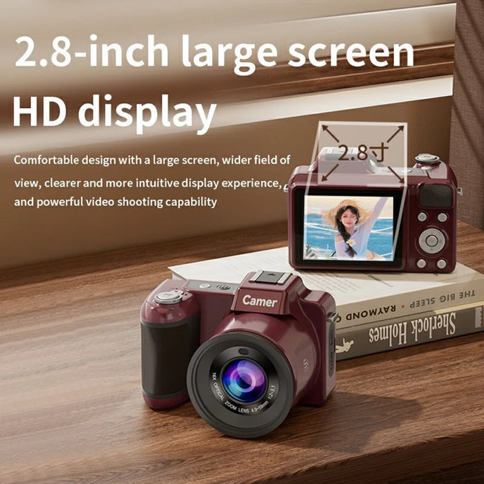 M29 2.8 inch 5K Digital Camera 16X Zoom Anti-Shake Video Camera AF Auto Focus for Beginners - Red - 7