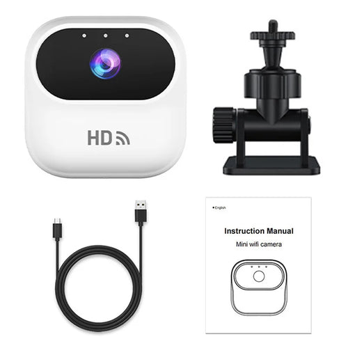 A8 Vlog Pocket Camera Mini WiFi Camera Magnetic Mount HD Home Security Monitor Surveillance Cam - White - 1