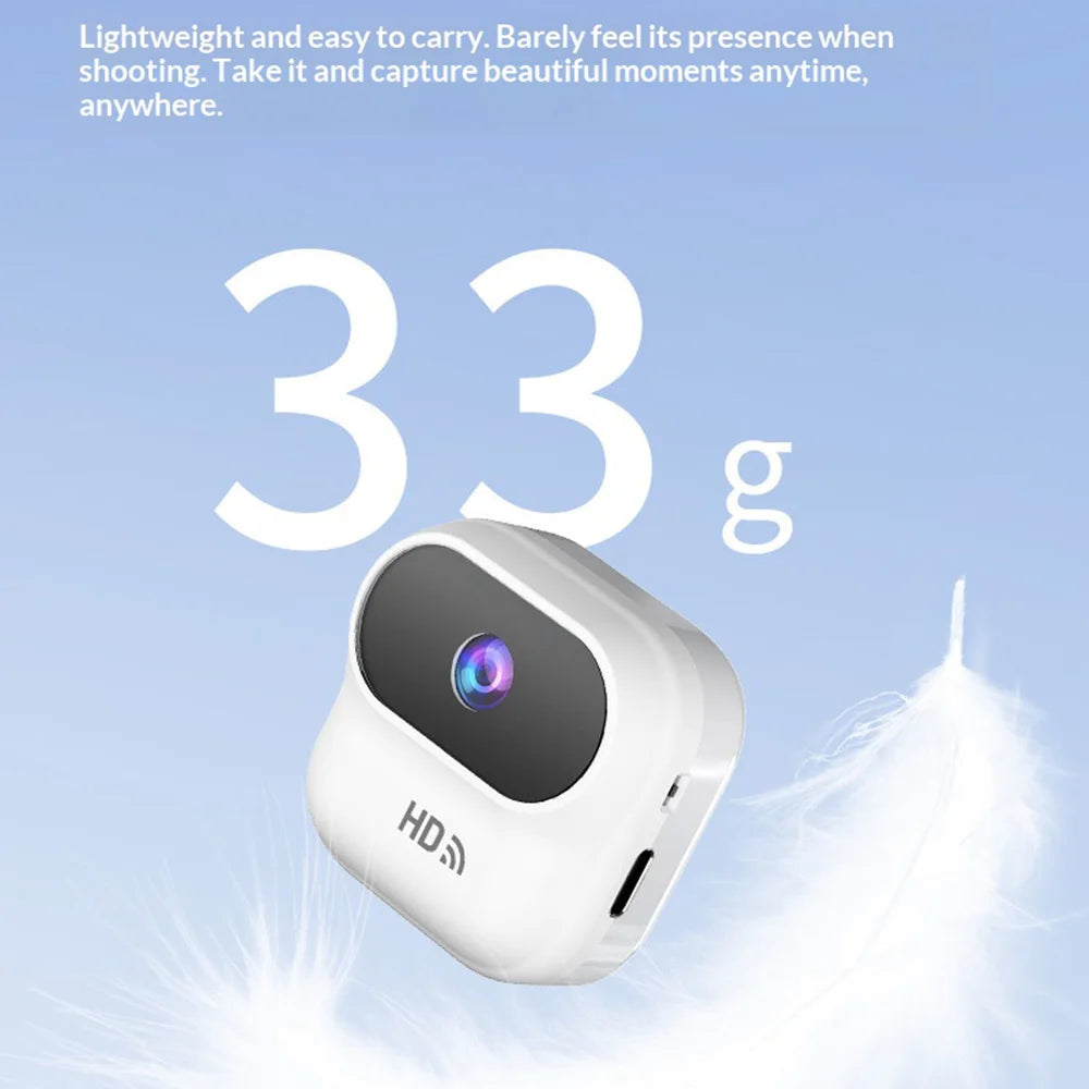 A8 Vlog Pocket Camera Mini WiFi Camera Magnetic Mount HD Home Security Monitor Surveillance Cam - White - 4