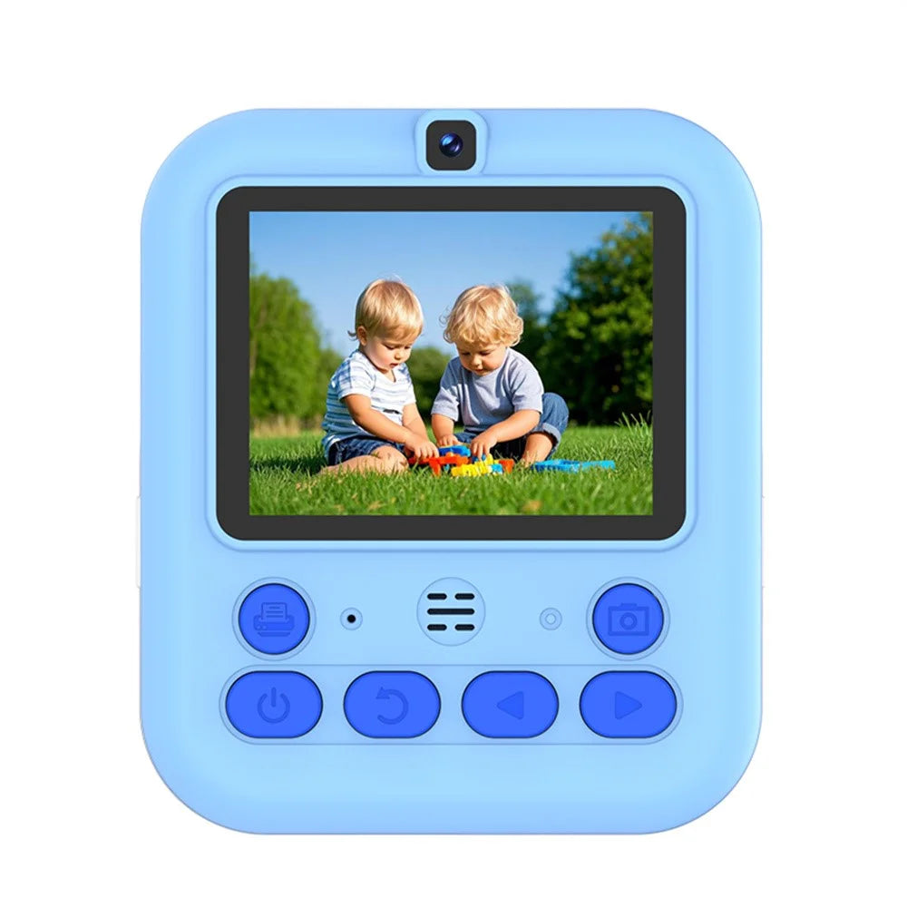 S5 2.4 inch HD Dual Camera Instant Print Kids Camera 1080P Video Recorder Gift with 16X Digital Zoom Single Color Printing - Blue Dinosaur - 2