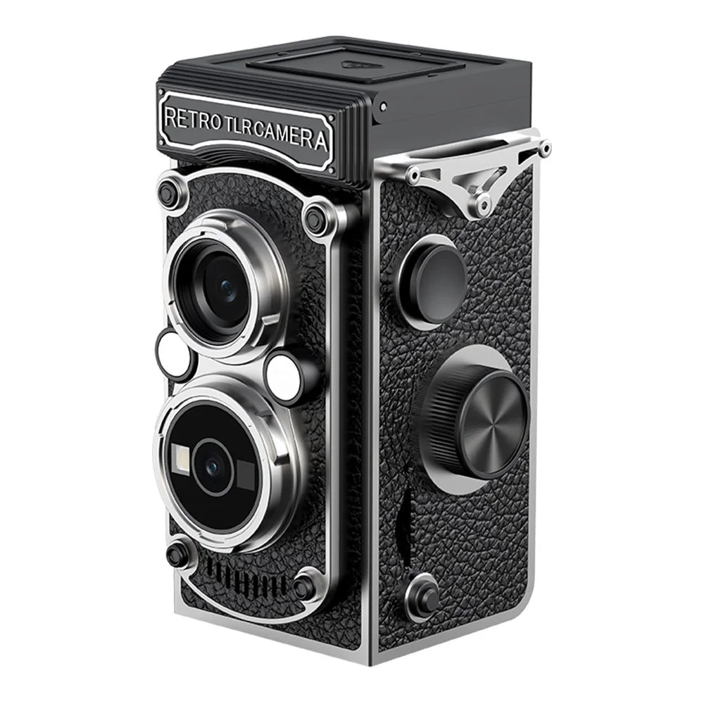 LK-019 1.54 Inch Retro TLR Digital Camera HD Photo Video Recording 48MP 1080P Manual Focus for Photography - Black - 1