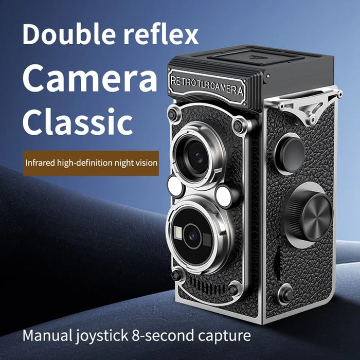 LK-019 1.54 Inch Retro TLR Digital Camera HD Photo Video Recording 48MP 1080P Manual Focus for Photography - Black - 4