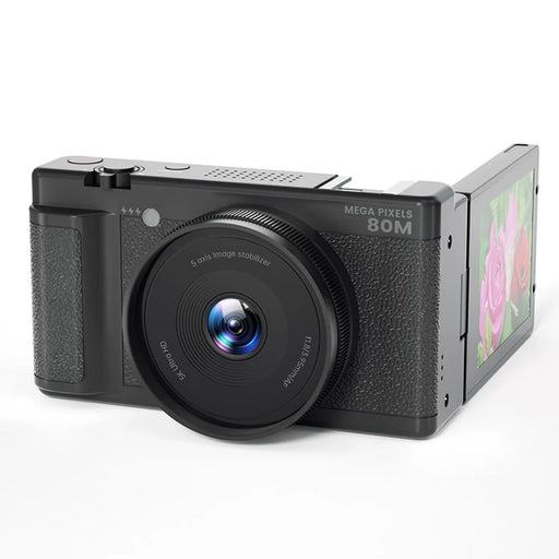 FC003W 2.8 Inch IPS Screen Digital Camera 270-Degree Flip Camera 5K HD Video Recording WiFi Version - Black - 1