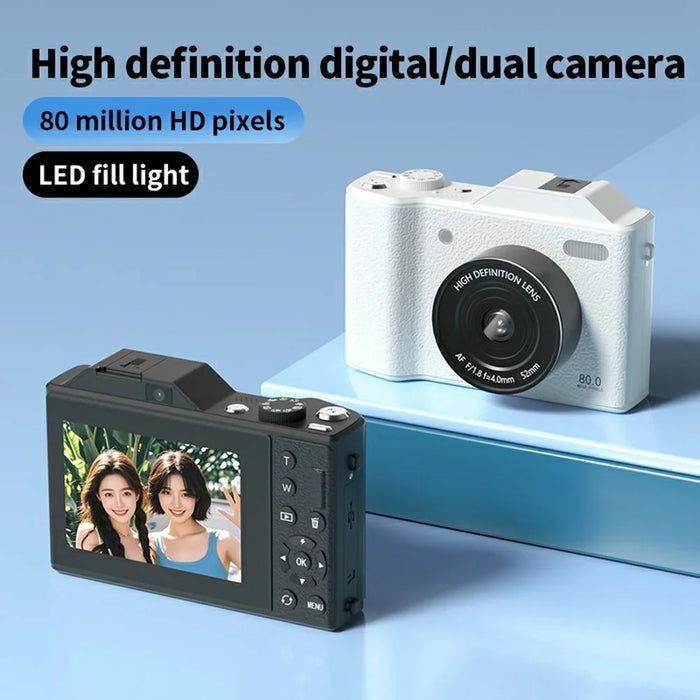 ORDRO Q3 3.5 Inch Touchscreen Digital Camcorder Dual Lens 18x Digital Zoom HD Video Recorder CCD - White - 3