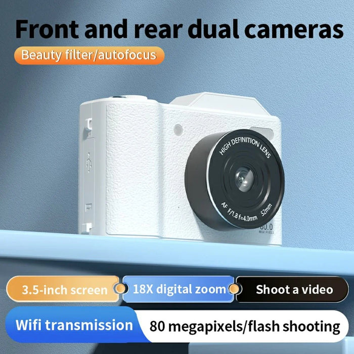 ORDRO Q3 3.5 Inch Touchscreen Digital Camcorder Dual Lens 18x Digital Zoom HD Video Recorder CCD - White - 4