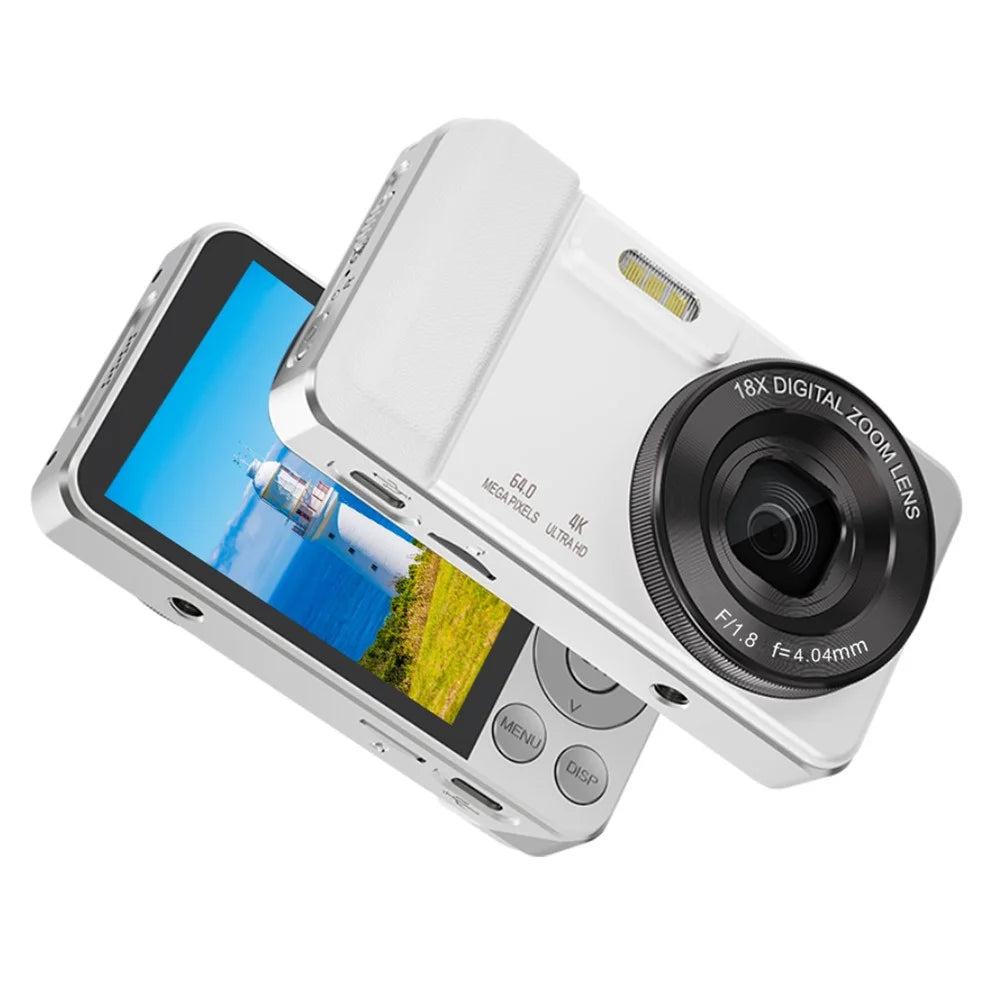A60 HD Video Recording CCD Built-in LED Flash 18X Zoom 2.8 Inch IPS Screen 20MP Digital Camera - White - 1