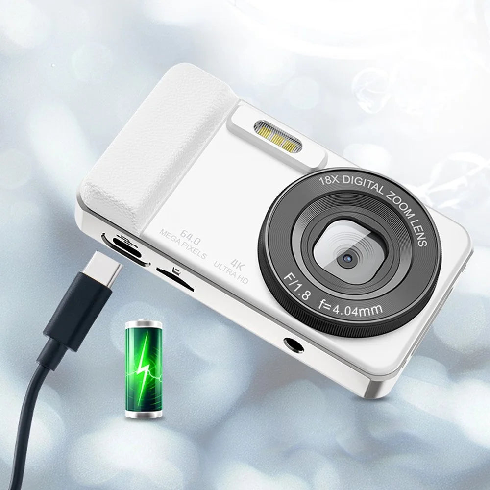 A60 HD Video Recording CCD Built-in LED Flash 18X Zoom 2.8 Inch IPS Screen 20MP Digital Camera - White - 6