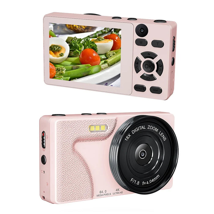 A62 Dual Lens 20MP Digital Camera 18X Zoom 2.8 Inch IPS Screen HD Video CCD - Pink - 1