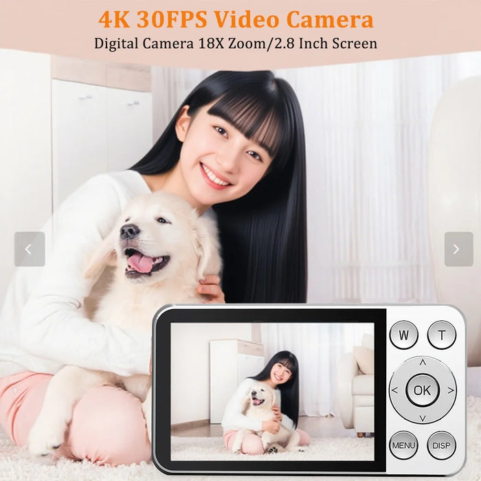 A62 Dual Lens 20MP Digital Camera 18X Zoom 2.8 Inch IPS Screen HD Video CCD - Pink - 4