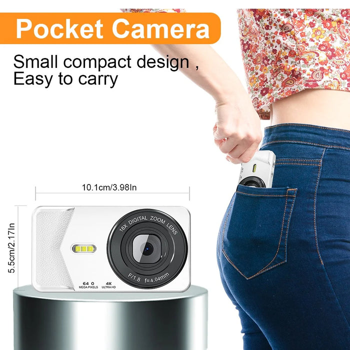 A59 2.8 Inch IPS Screen 20MP Digital Camera Portable HD Video Recorder 18X Zoom CCD for Beginners - Black - 5