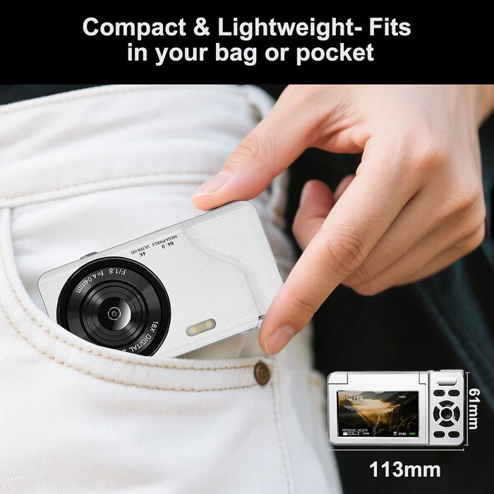 A65 3.0 inch 18X Digital Zoom Flip Screen Mirrorless Camera 20MP Student CCD Digital Camera with 32GB Card  /  Card Reader, without External Lens - Black - 6
