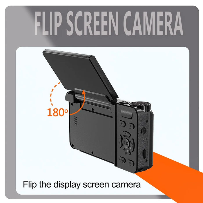 A67B 20MP True Pixels CCD Digital Camera 3.0 inch IPS Flip Screen Camera with 4K Video and 18X Digital Zoom - Black - 5