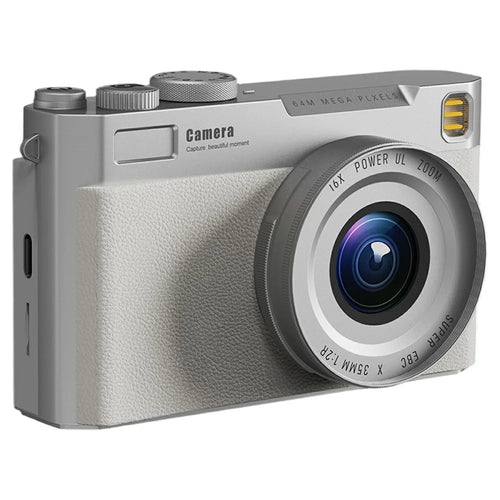 Y06 2.8 inch Flip Screen Student Retro CCD Digital Camera 16X Digital Zoom HD Photo Video Camera with LED Fill Light for Outdoor Travel - White - 1