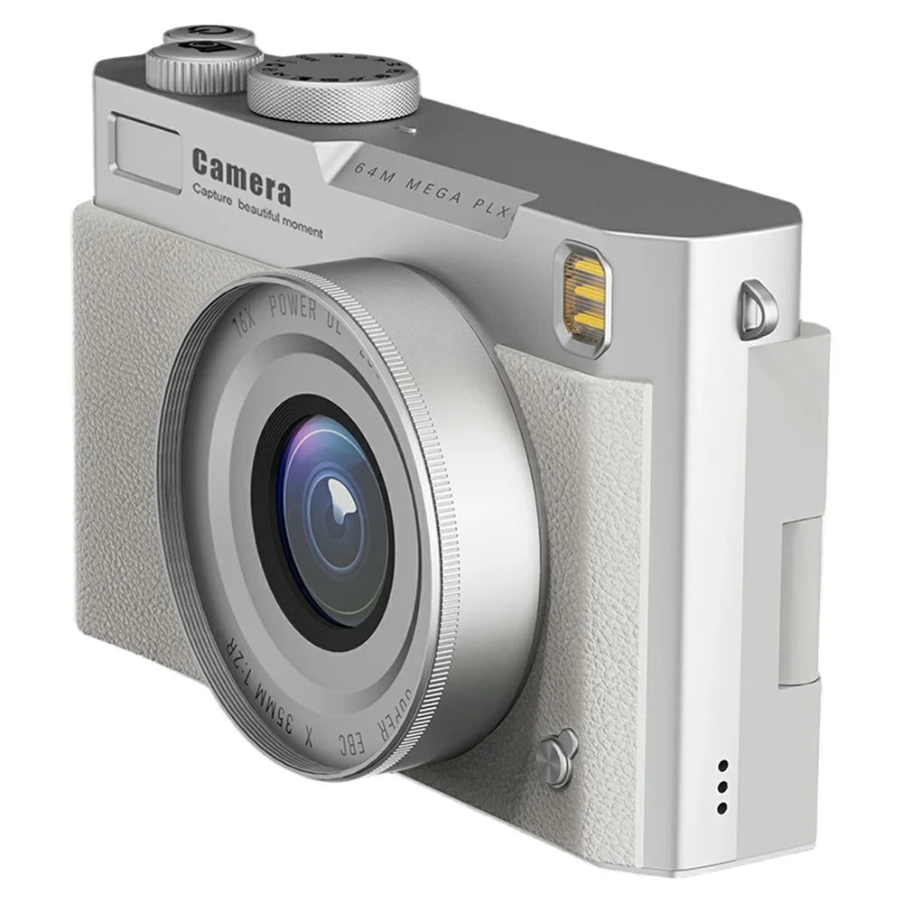 Y06 2.8 inch Flip Screen Student Retro CCD Digital Camera 16X Digital Zoom HD Photo Video Camera with LED Fill Light for Outdoor Travel - White - 2