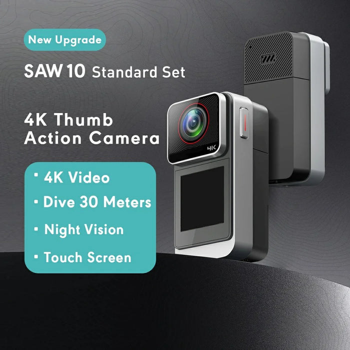 SAW10 4K Action Camera without TF Card 1.3 Inch Touch Screen Portable Thumb Camera Video Recorder for Sports - Black - 2