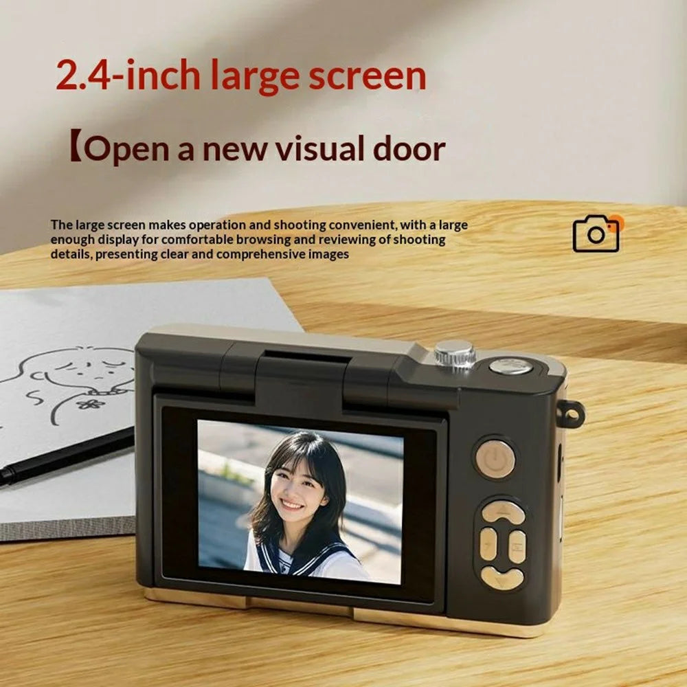X18 2.4 Inch Flip Screen Digital Camera HD Video Recording CCD 16x Digital Zoom Camcorder - White - 4