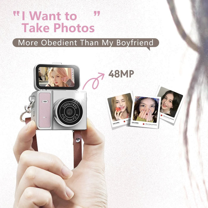 S162 Mini Camera with Flip Screen 2K Ultra HD Video 1.47 Inch IPS Display Built-in Flash 180mAH Battery - Green - 6