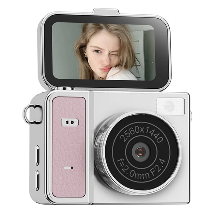 S162 1080P Mini Thumb Camera 1.47 Inch Flip Screen Digital Camera CCD HD Video / Photo For Vlogging - White - 1