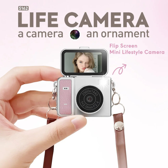 S162 1080P Mini Thumb Camera 1.47 Inch Flip Screen Digital Camera CCD HD Video / Photo For Vlogging - White - 2