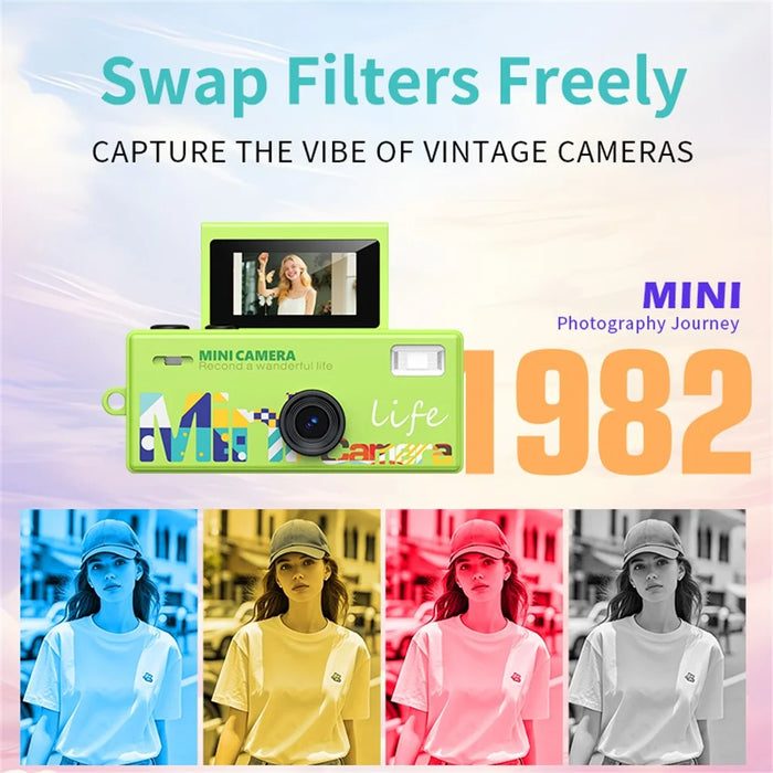 LK-030 Thumb Camera with Keychain 0.96 Inch Flip Screen Retro CCD Digital Camera 720P Mini Camcorder - Orange - 7