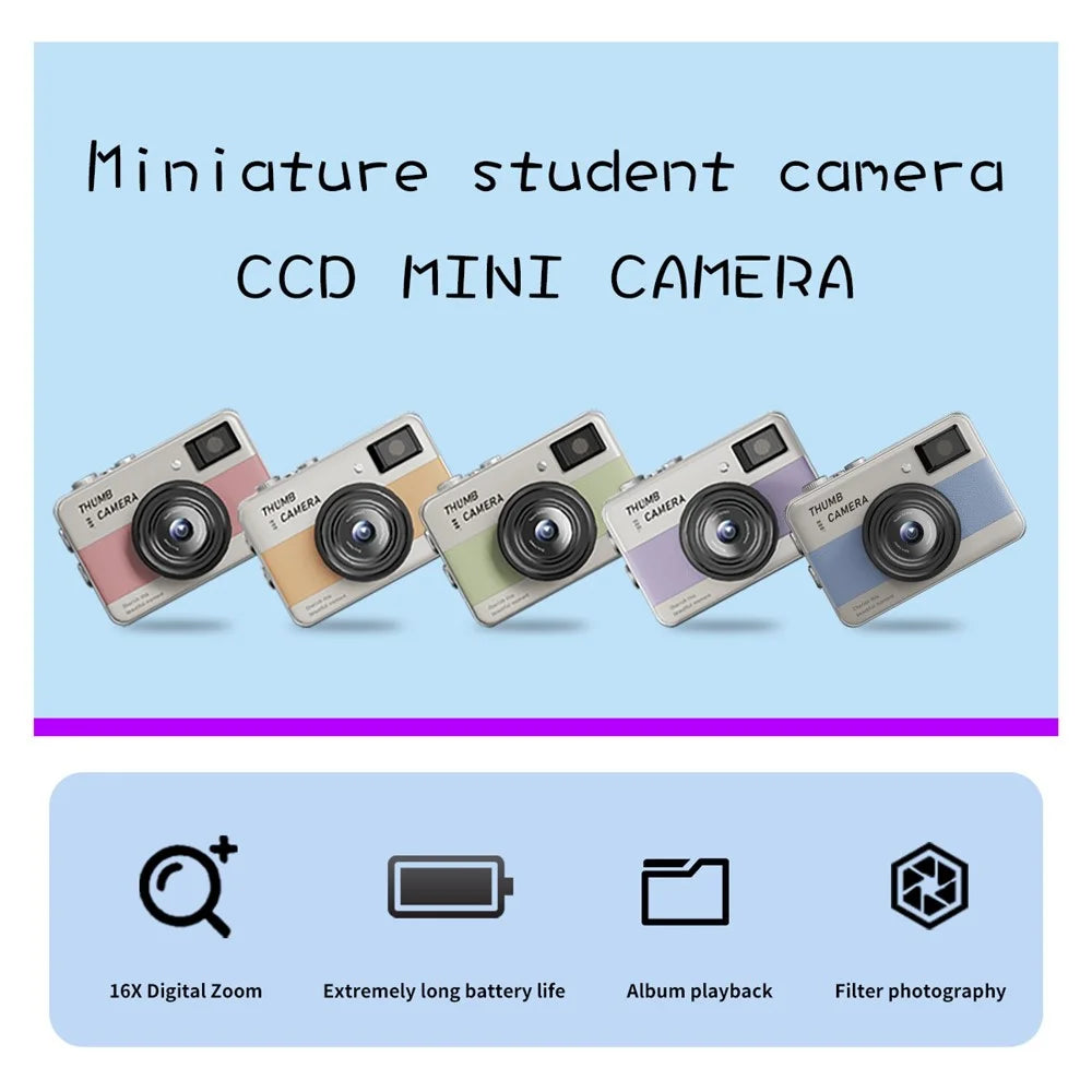Y11 1.47 Inch Flip Screen Mini Thumb Camera HD Photography Video Recording CCD Digital Camera with LED Light - Black - 7