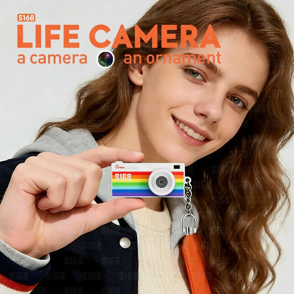 S168 1.47 Inch 2K HD Mini Digital Camera CCD Thumb Camera with Flash Light Loop Recording - Transparent - 2