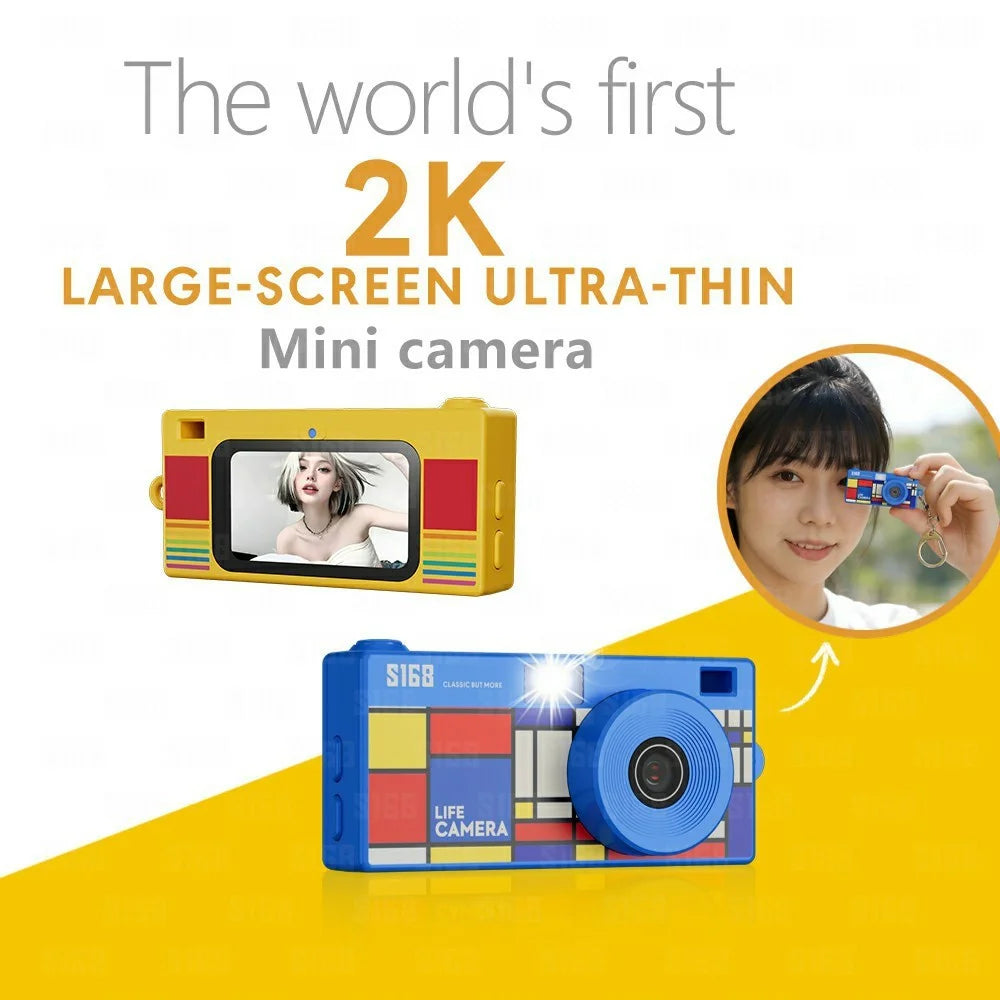 S168 1.47 Inch 2K HD Mini Digital Camera CCD Thumb Camera with Flash Light Loop Recording - Transparent - 4