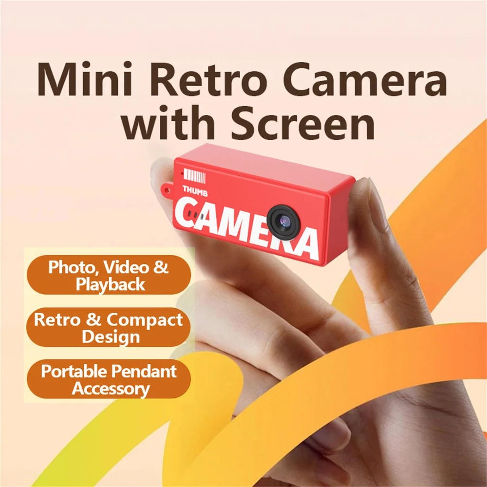 X7 0.96 Inch Mini Retro Digital Camera CCD Sensor 1080P HD Video Recording Keychain Camera - Red - 2