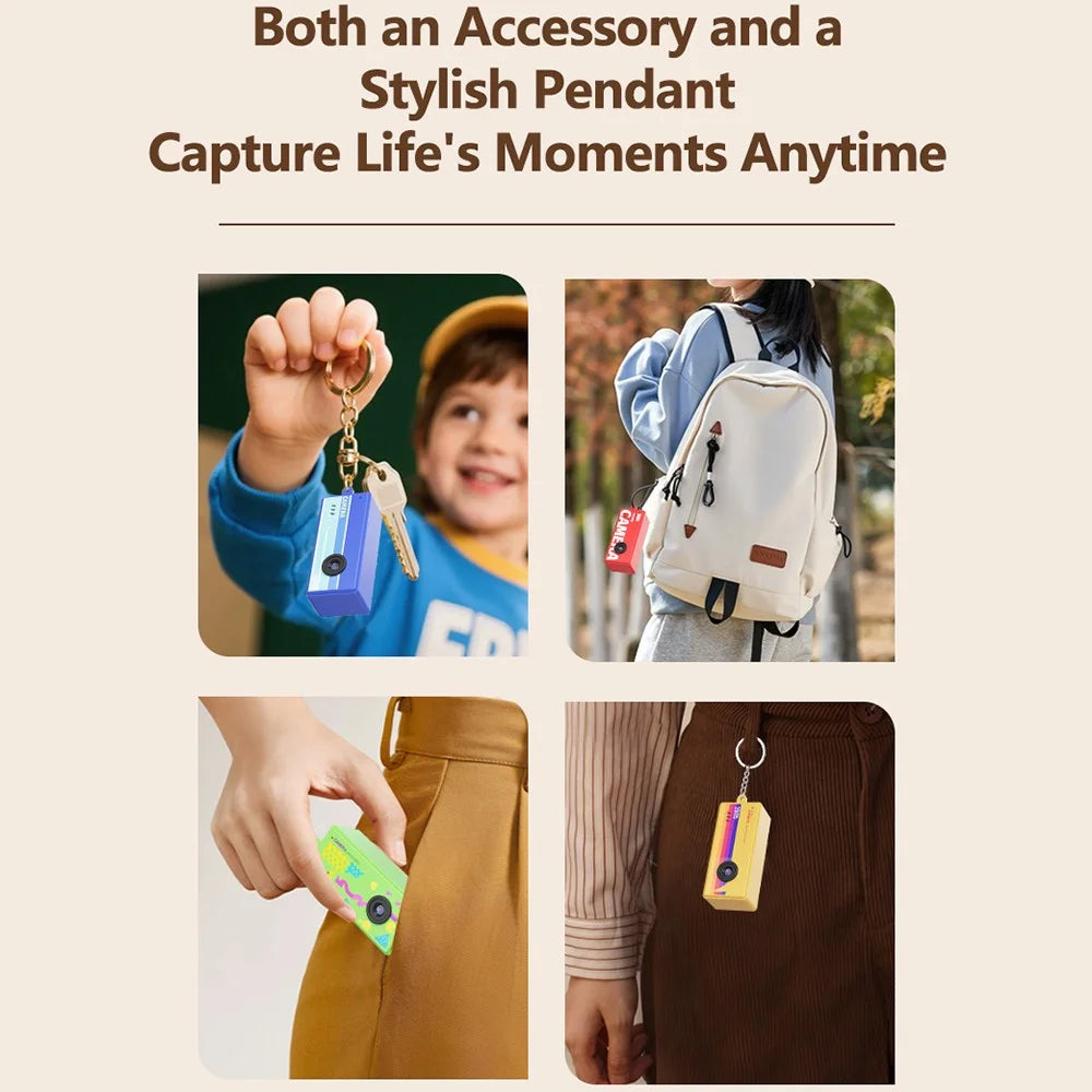 X7 0.96 Inch Mini Retro Digital Camera CCD Sensor 1080P HD Video Recording Keychain Camera - Red - 6