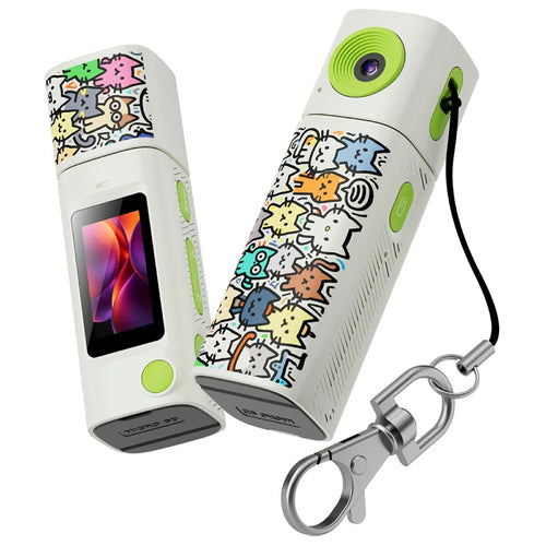 G10 Mini Camera 0.96 Inch TFT LCD Screen 2K HD Video Recorder with 230 Degree Rotatable Lens Portable Keychain Camera - White - 1