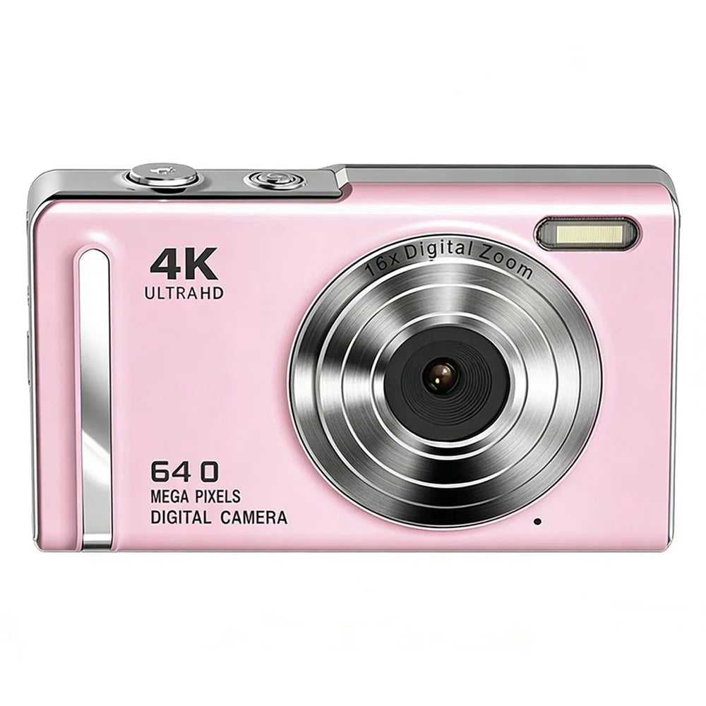 M20 2.8 Inch IPS Screen 64MP Digital Camera 4K Video Recorder 16X Zoom CCD Card Camera for Vlog Photography - Pink - 2