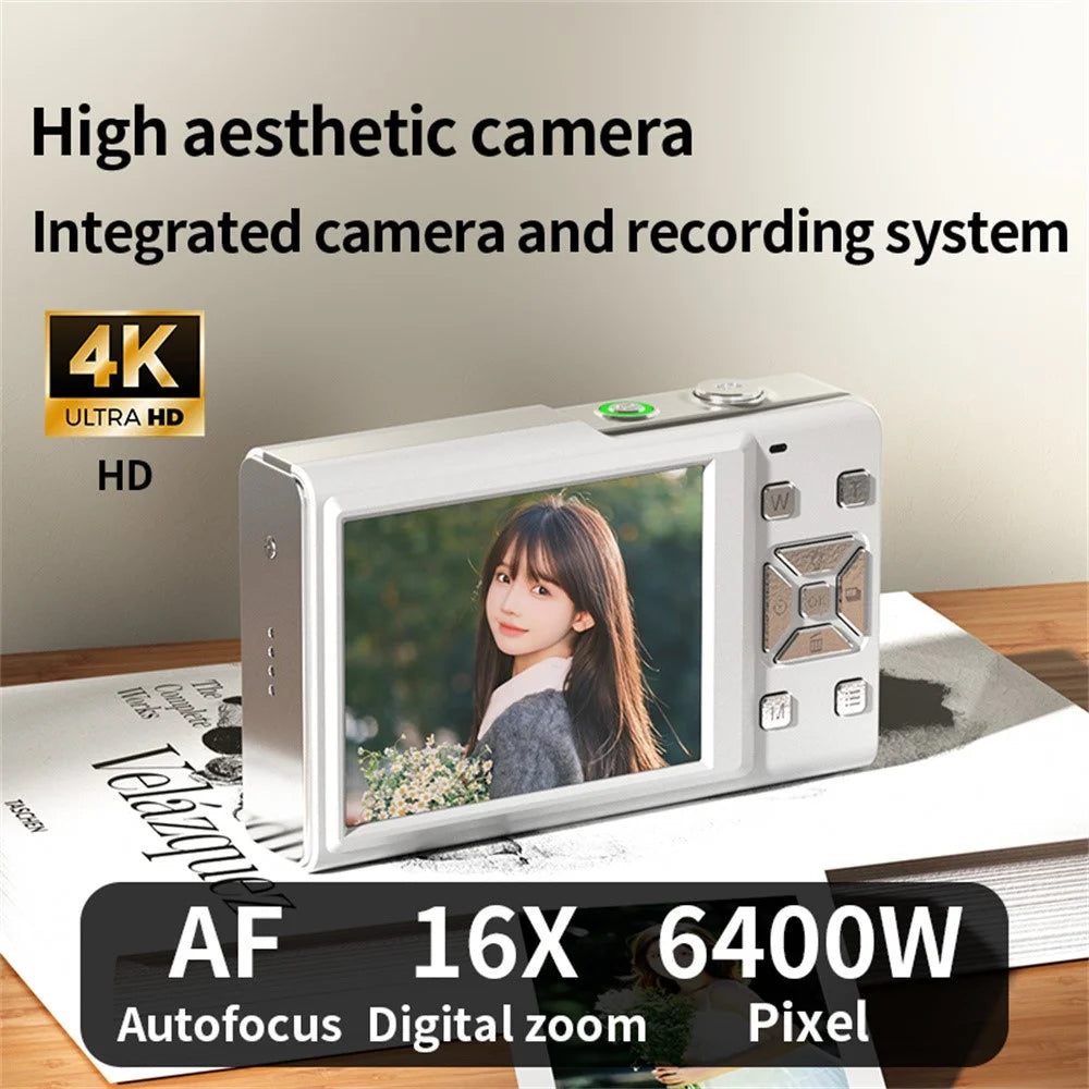 M20 2.8 Inch IPS Screen 64MP Digital Camera 4K Video Recorder 16X Zoom CCD Card Camera for Vlog Photography - Pink - 6