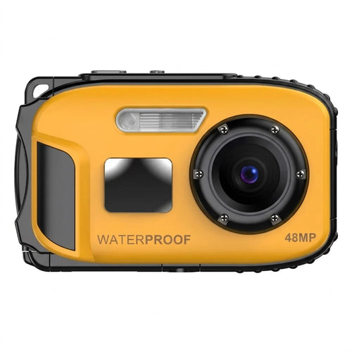 W01 2.4 Inch IPS Screen Digital Camera for Swimming  /  Snorkeling IP68 Waterproof 1080P HD Camera with Selfie Mirror - Yellow - 1