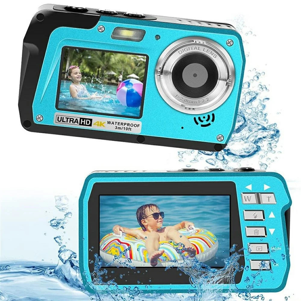WP09S 4K Ultra HD Waterproof Digital Camera 3.0 Inch Rear + 2.0 Inch Front Dual Screen 10ft Underwater Camera - Yellow - 7
