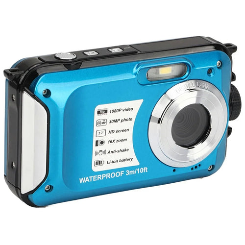WP05 2.7 Inch LCD Screen 1080P HD Waterproof Digital Camera 10ft Underwater Camera for Swimming Diving - Blue - 1