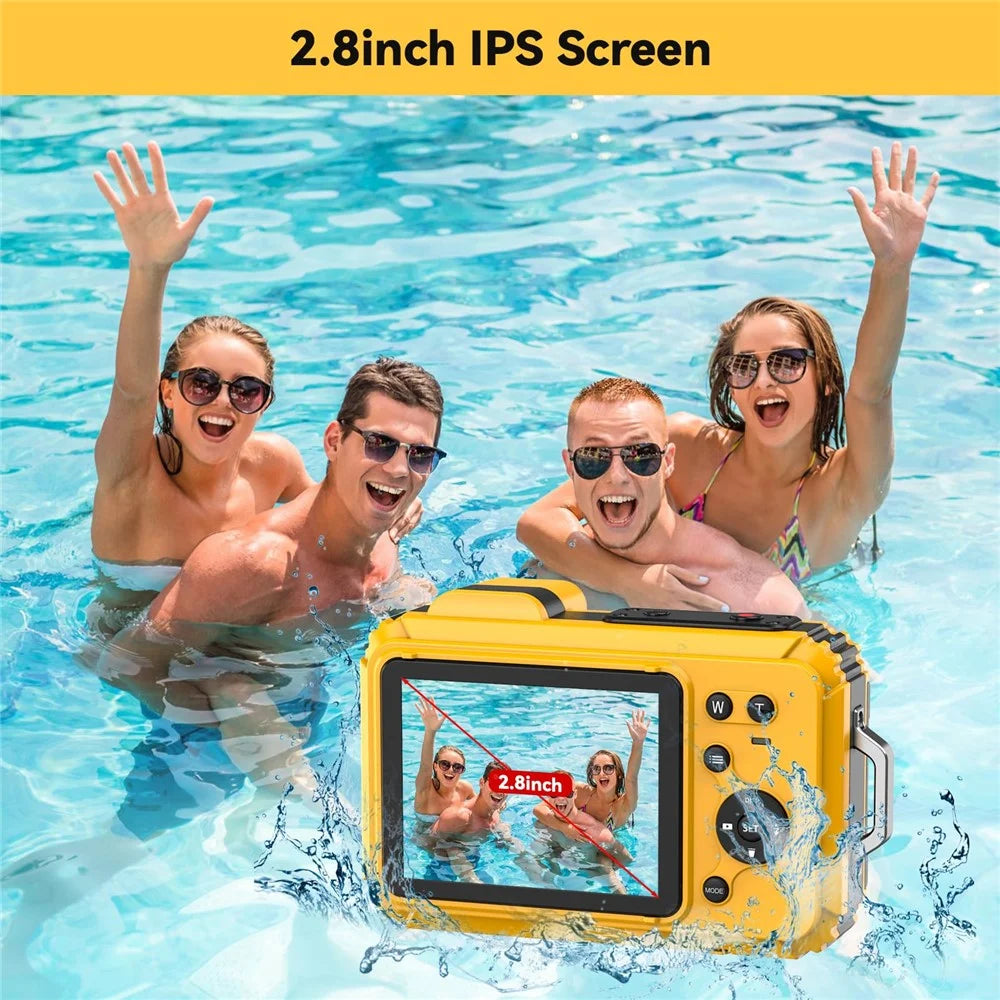 WP10 2.8inch 4K Digital Camera 48MP 6X Optical Zoom 10m Waterproof Camera for Underwater Diving - Yellow - 2