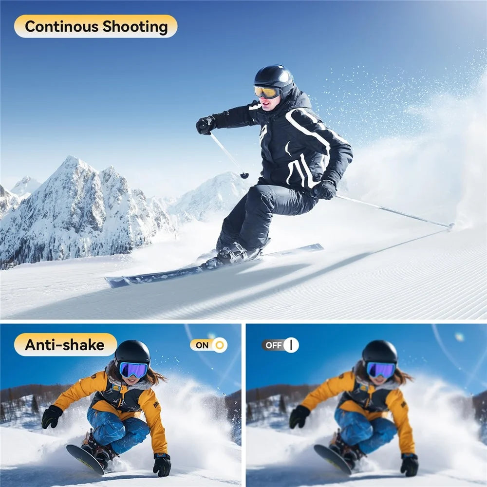 WP10 2.8inch 4K Digital Camera 48MP 6X Optical Zoom 10m Waterproof Camera for Underwater Diving - Yellow - 5