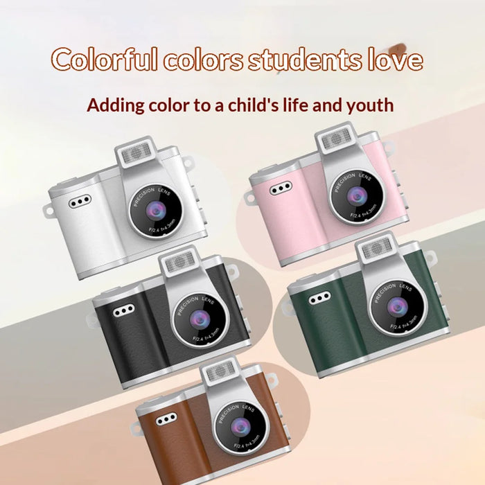 X8 Retro Mini Camera Thumb Size 0.96 Inch IPS Screen 1080P HD Video Recorder Built-in Flash - Pink - 5