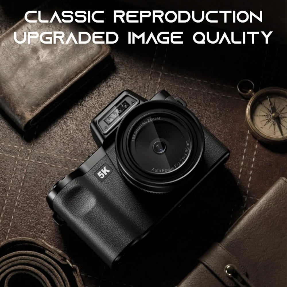 D75 2.83 Inch Digital Camera 5K Video 18X Zoom Flip Screen LED Flash WiFi High Definition Shooting Camera for Photography - 2