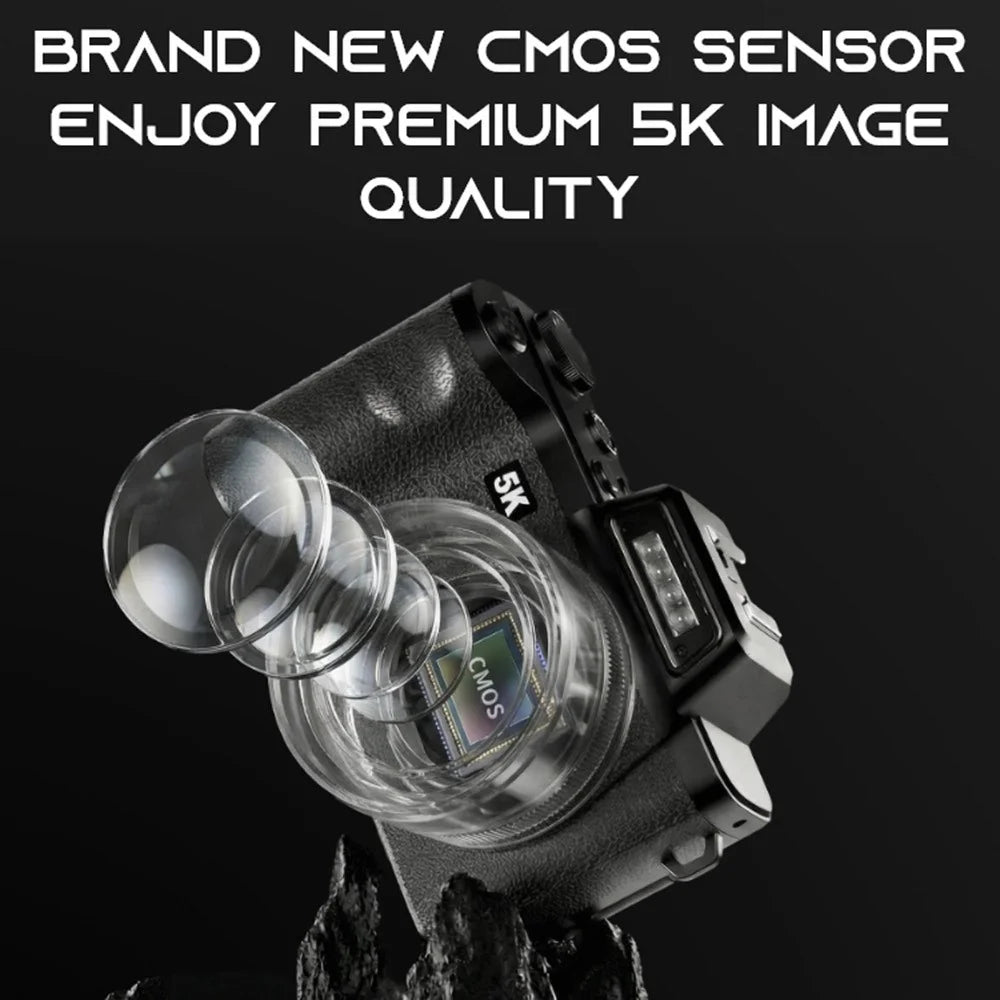 D75 2.83 Inch Digital Camera 5K Video 18X Zoom Flip Screen LED Flash WiFi High Definition Shooting Camera for Photography - 3