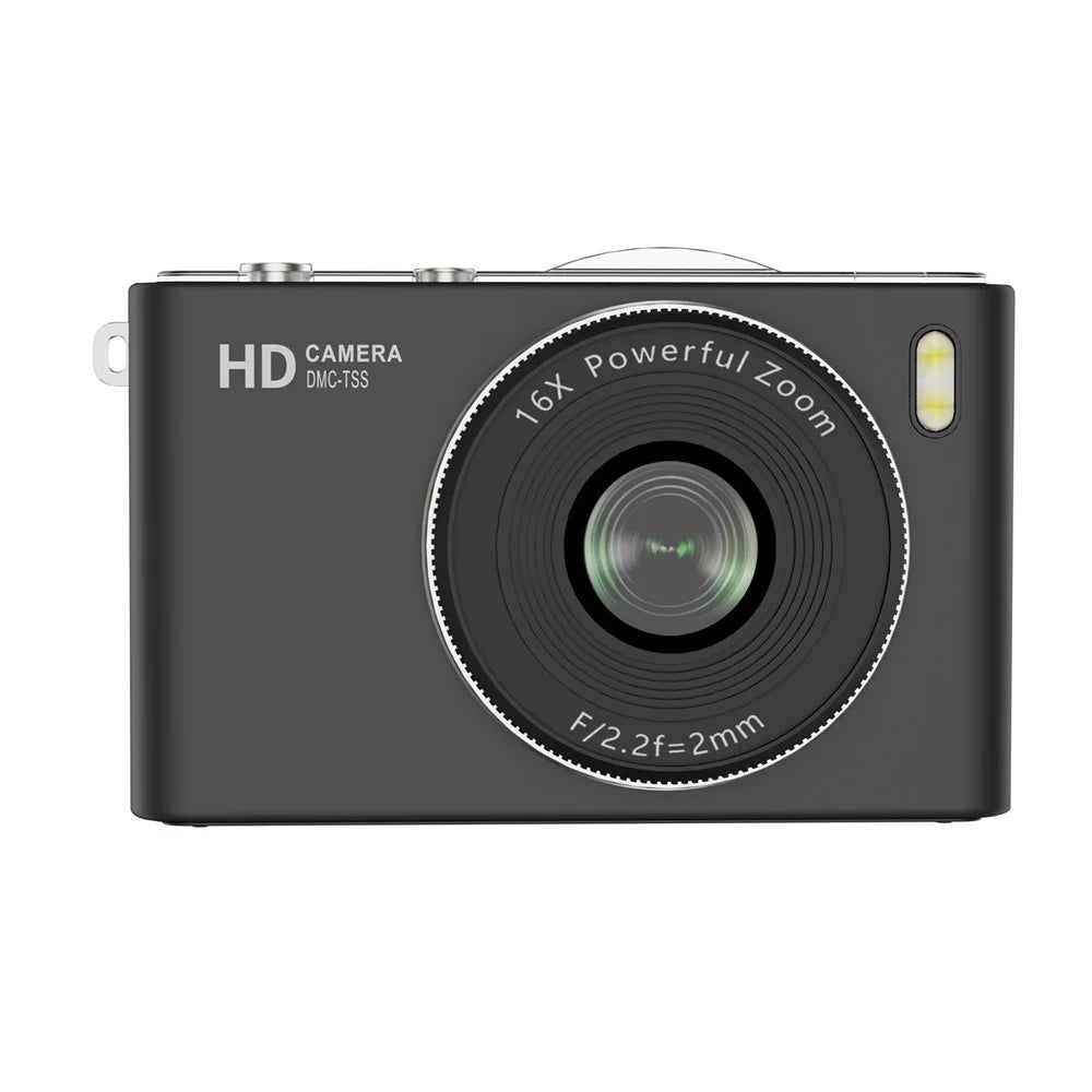 H20 Portable Digital Camera 64MP 4K UHD 16X Zoom 2.4inch Flip Screen Auto Focus Mini Camera for Students Photography (No Memory Card) - Black - 3