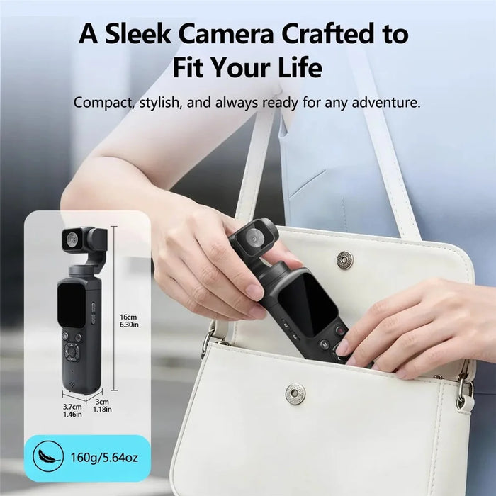 HJD-05 4K Vlog Camera with 3-Axis Gimbal Stabilizer AI Face Tracking Dual Lens 1.72 Inch Touch Screen WiFi Action Camera - Black - 6