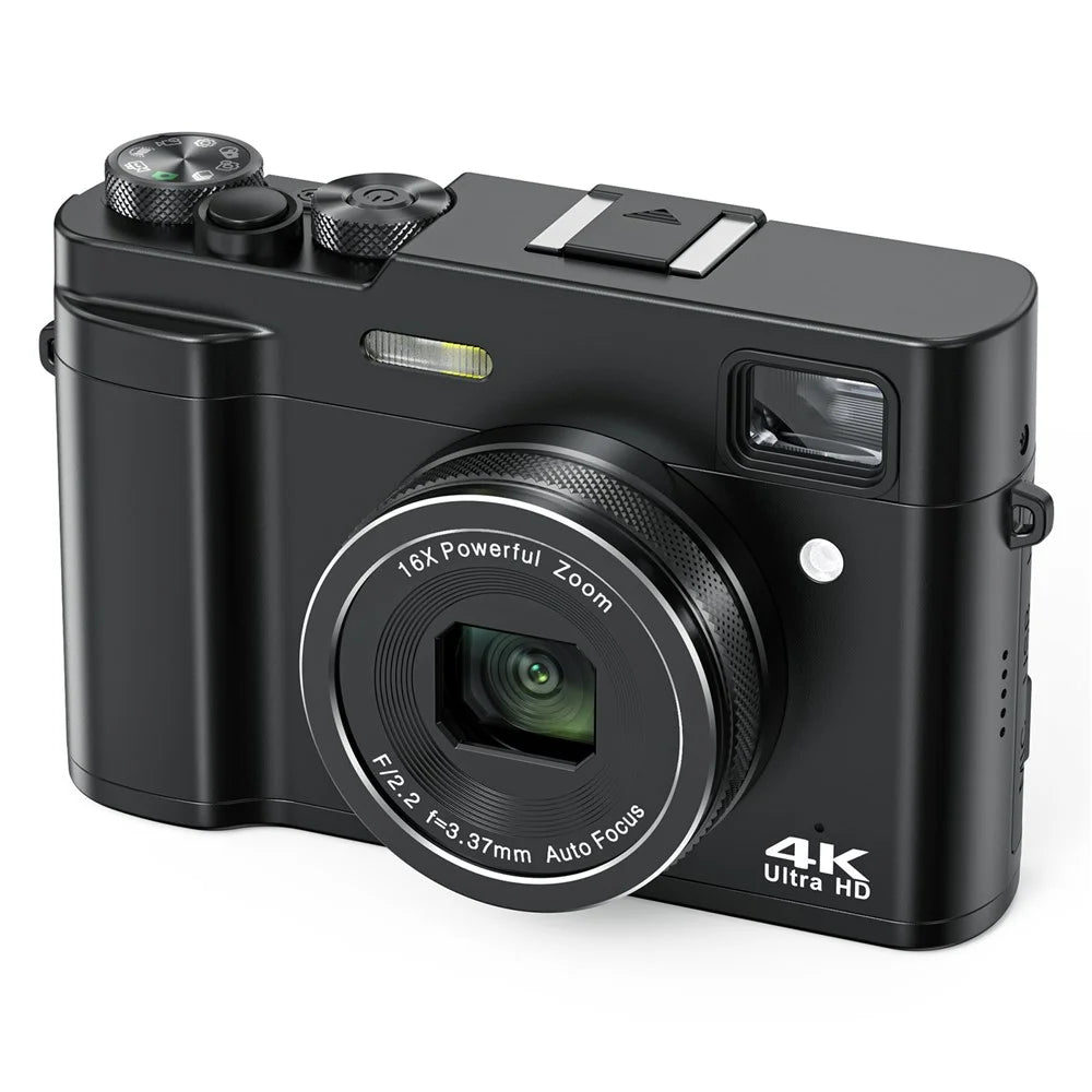 DC213 4K Digital Camera 48MP 16X Zoom 2.8 Inch IPS Display Auto Focus LED Light Vlogging Camera for Photography - Black - 1