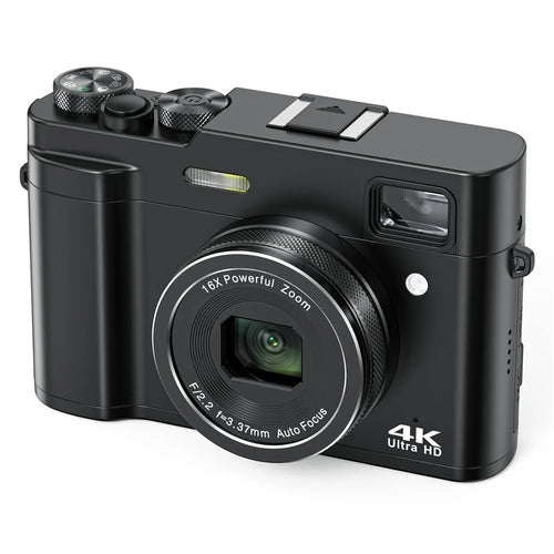 DC213 4K Digital Camera 48MP 16X Zoom 2.8 Inch IPS Display Auto Focus LED Light Vlogging Camera for Photography - Black - 1