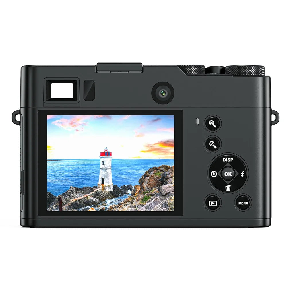 DC213 4K Digital Camera 48MP 16X Zoom 2.8 Inch IPS Display Auto Focus LED Light Vlogging Camera for Photography - Black - 4