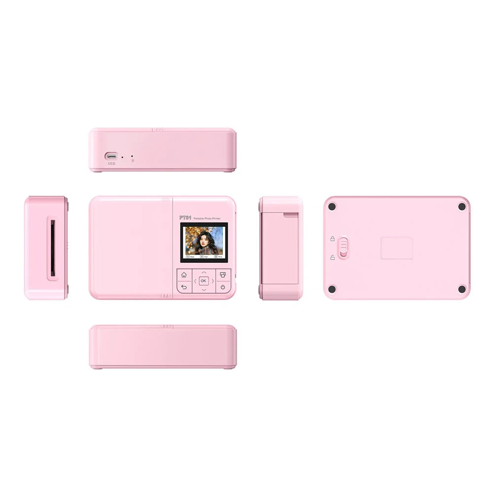 PT01 Portable Full Color Photo Printer 600DPI Color WiFi Inkjet 2.0 IPS Screen Picture Printer - 5
