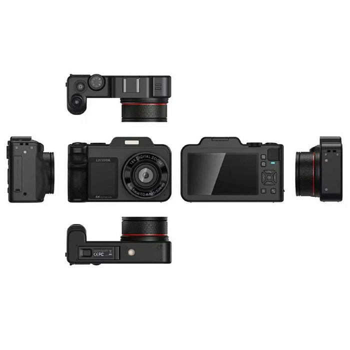 V03 3.5+2.0 Inch Dual Screen Digital Camera Dual Battery System 5K Video 80MP 18X Digital Zoom AF Autofocus Camera for Vlog Travel - 6