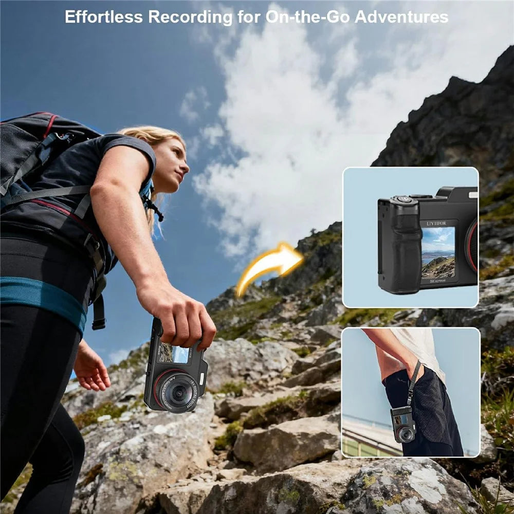 V03 3.5+2.0 Inch Dual Screen Digital Camera 80MP 5K Video 18X Zoom Autofocus Camera for Photography Vlog - 2