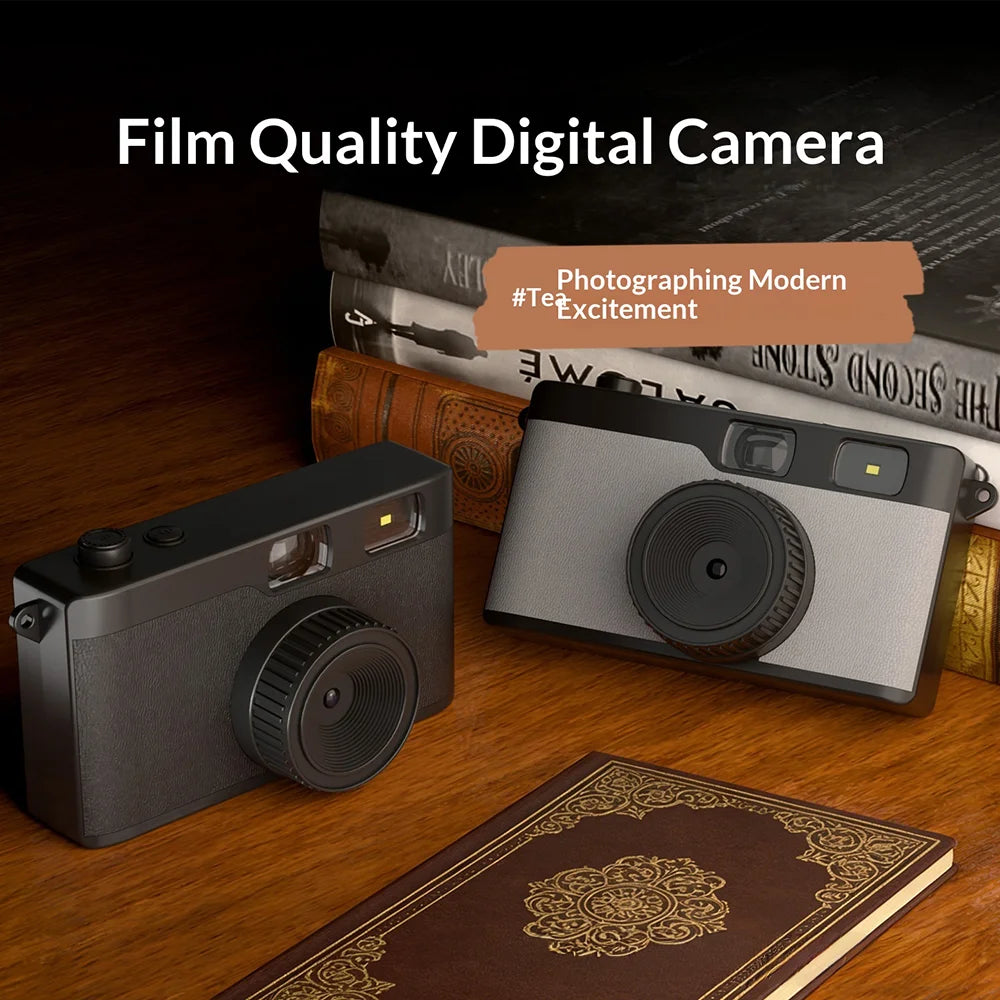 D53 Digital Camera 13MP Retro Portable CCD Card Camera Screenless Viewfinder for Student Photography - Black - 2